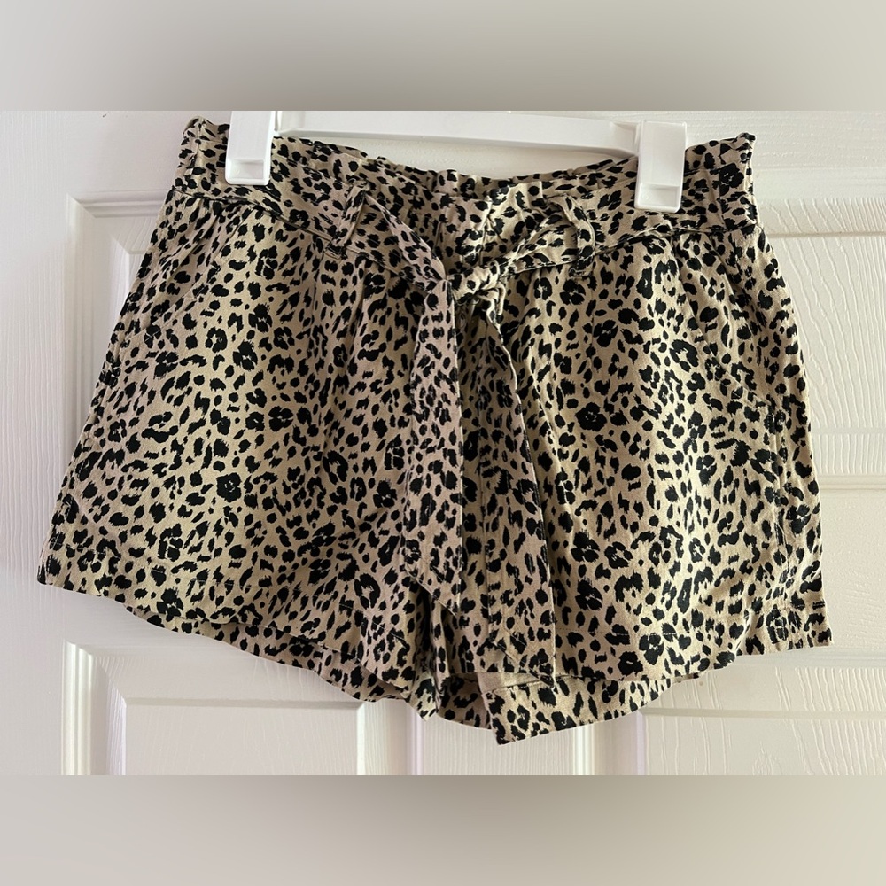 Jolt brand cheetah print shorts with paper bag waist, size medium